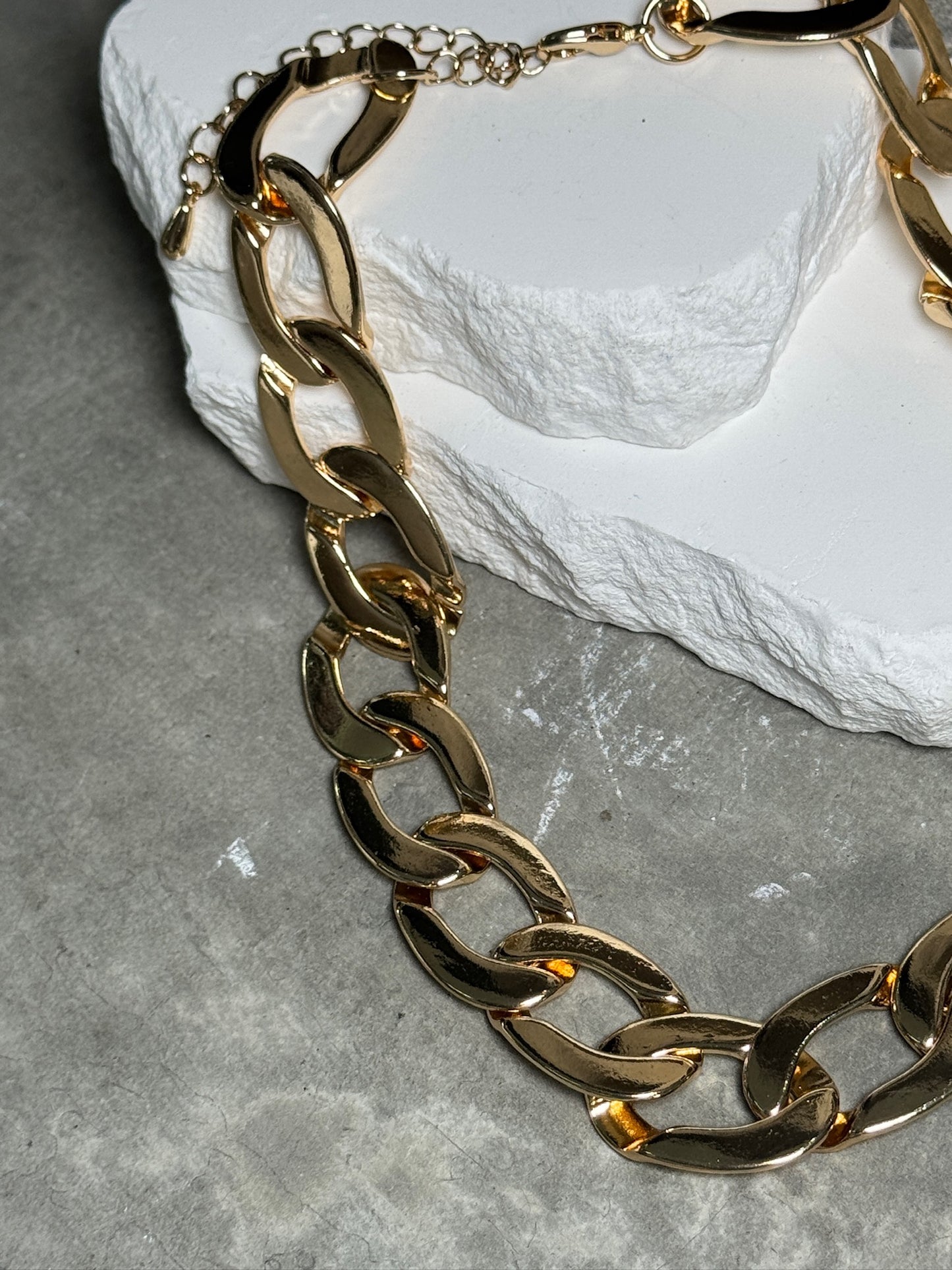 Heavy Metal Chunky Layered Necklace 15" w/ Extender