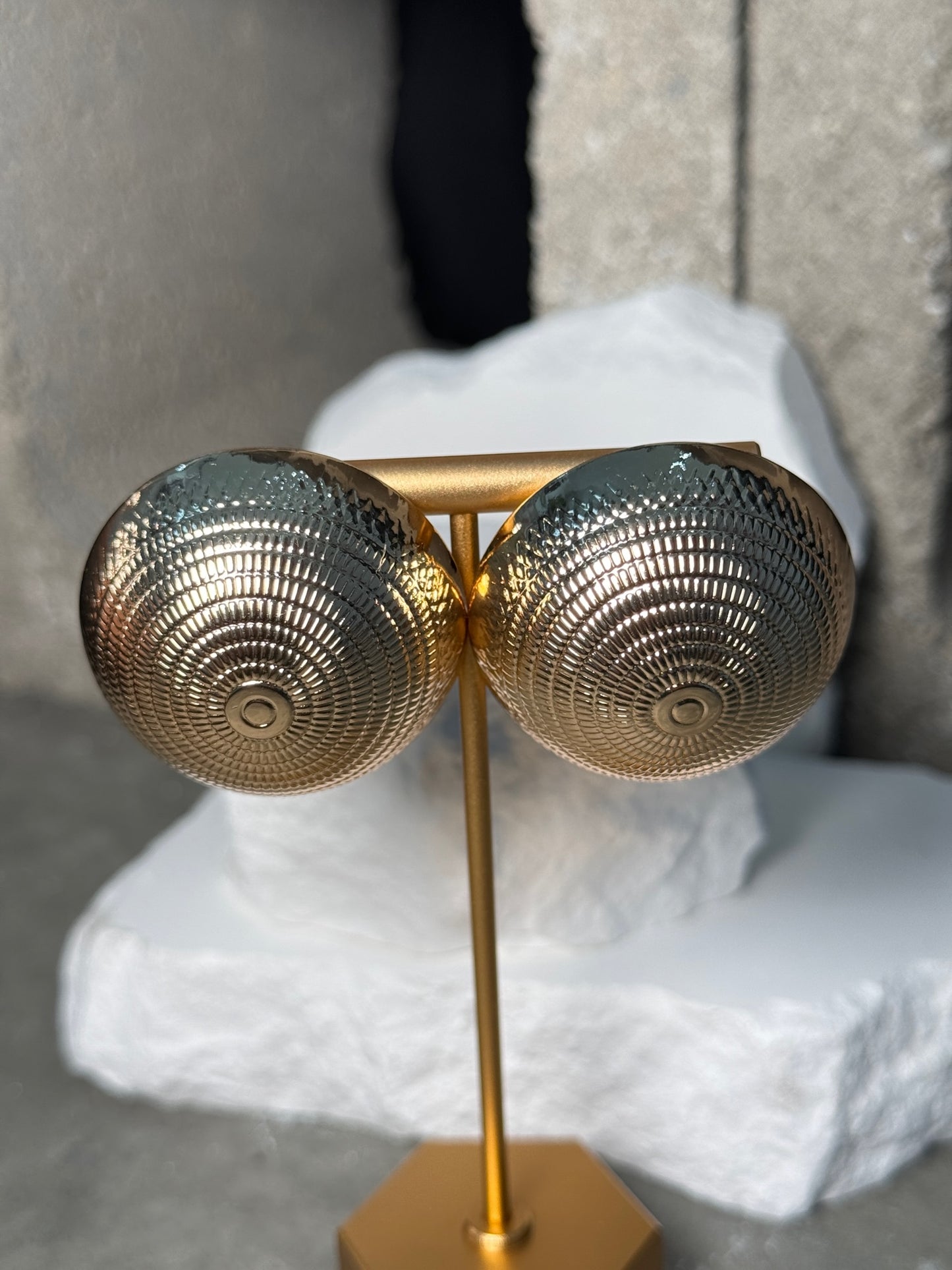 Solar Orbit Textured Studs Earrings
