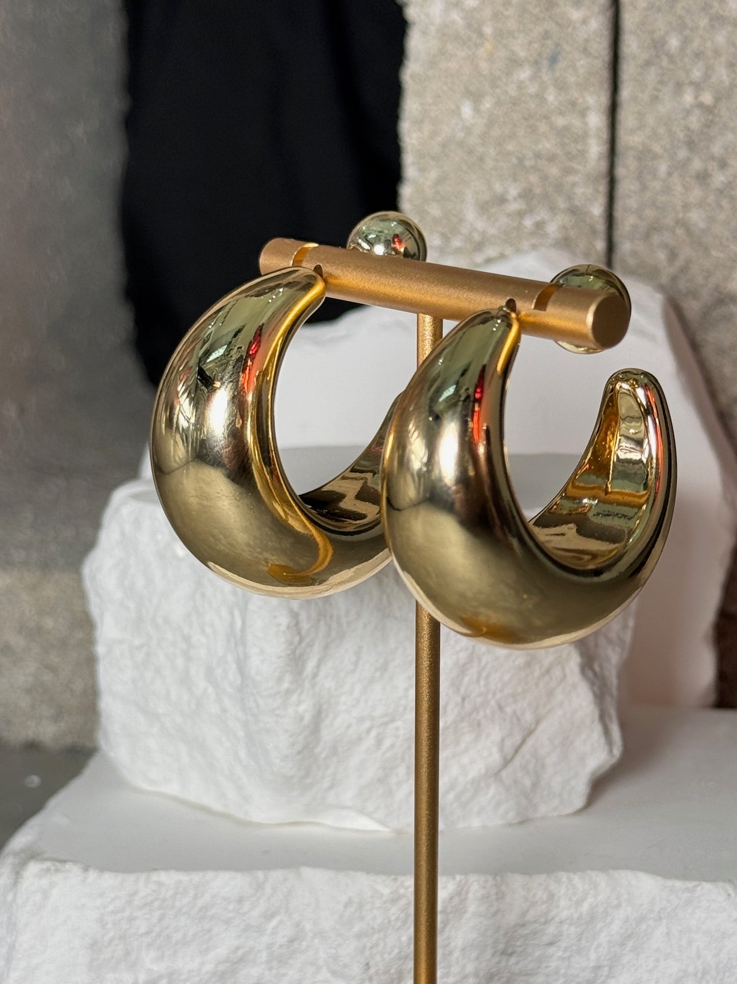 In the Balance Crescent Hoop Earrings