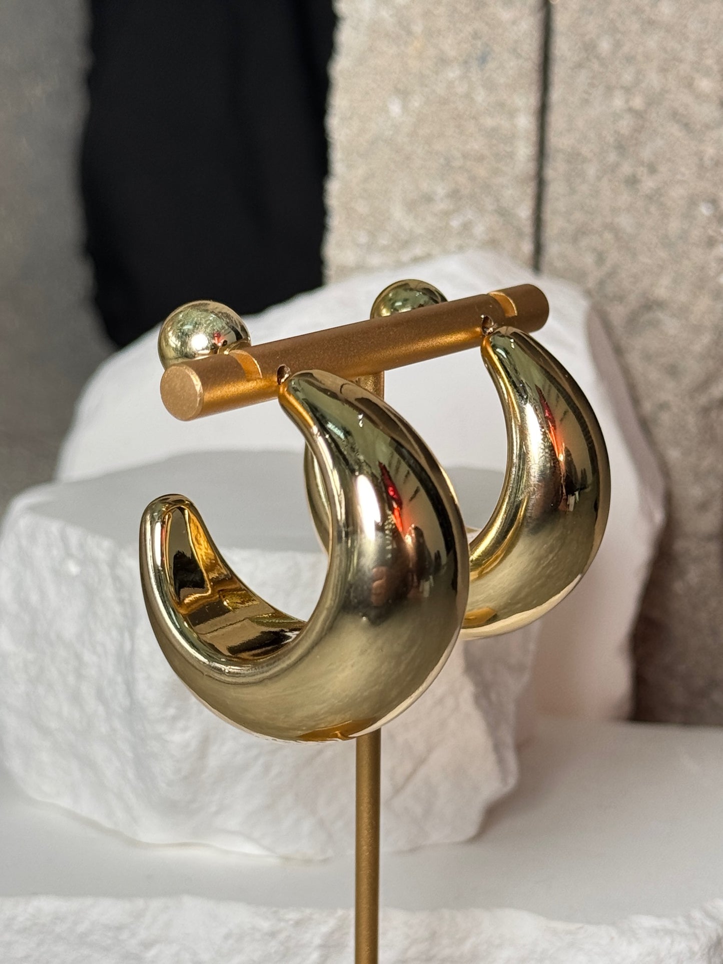 In the Balance Crescent Hoop Earrings