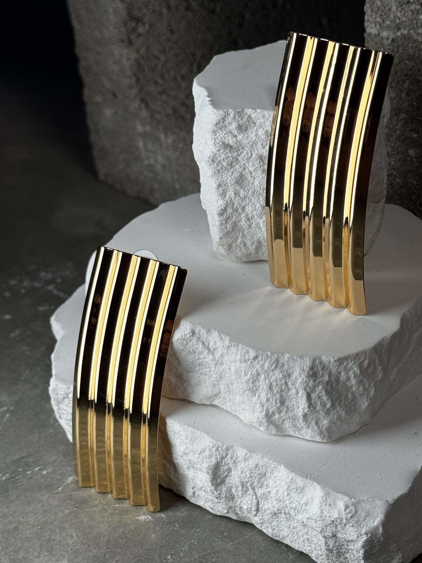 Wavy Rectangle Earrings