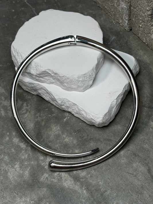 Liquid Chrome Layered Choker 17" w/ Extender