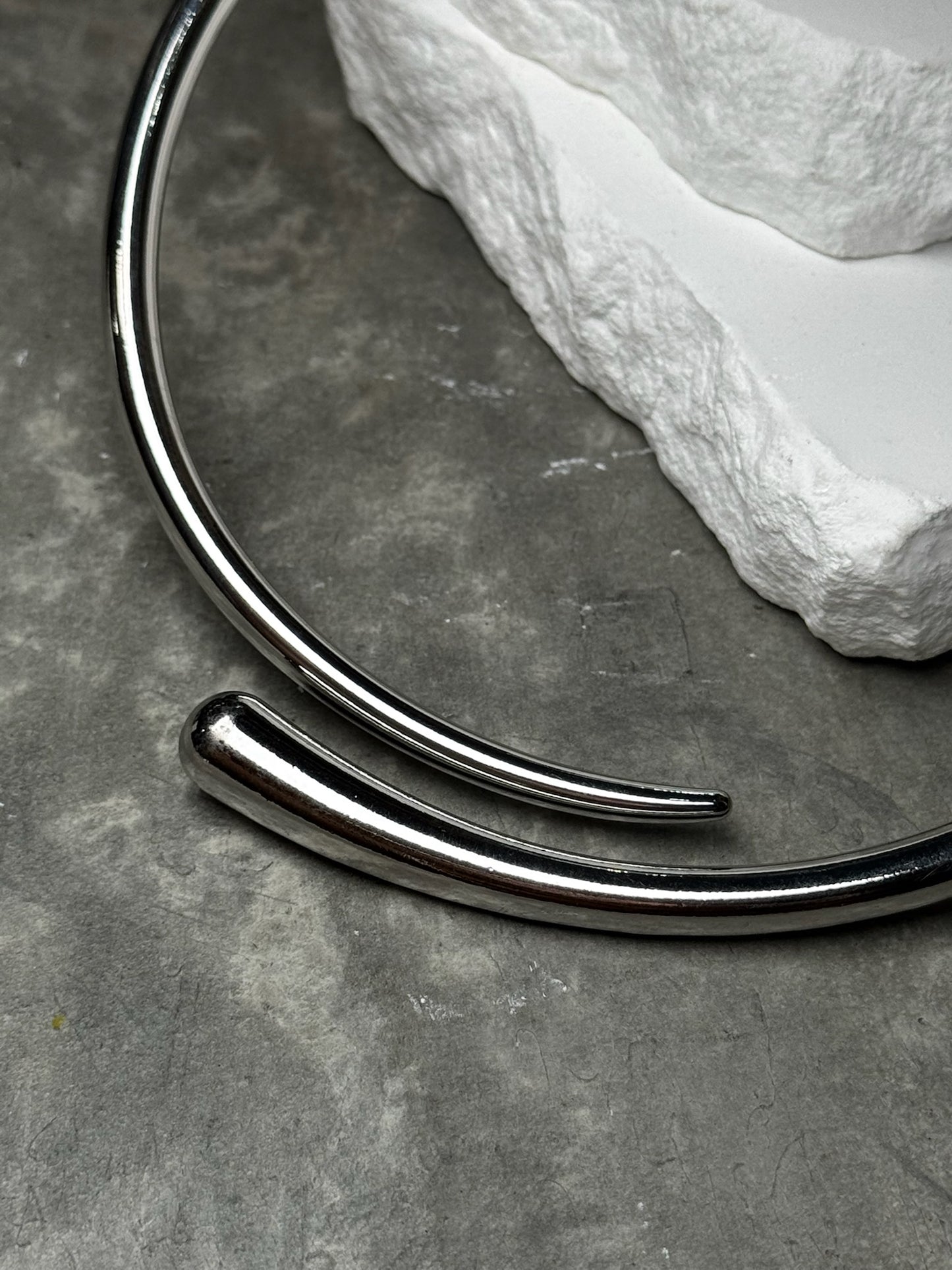 Liquid Chrome Layered Choker 17" w/ Extender