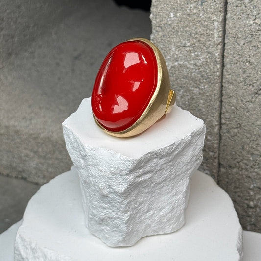 Bold Aura Gem Ring Expandable Ring Up To Size 10