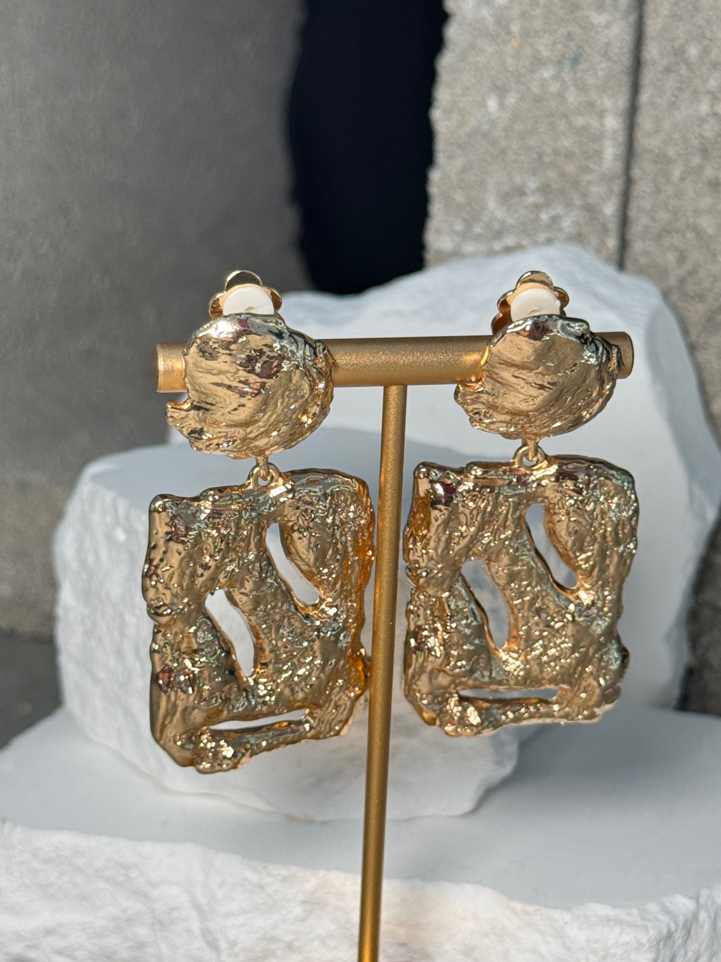 Regal Rectangle Clip-Ons Earrings