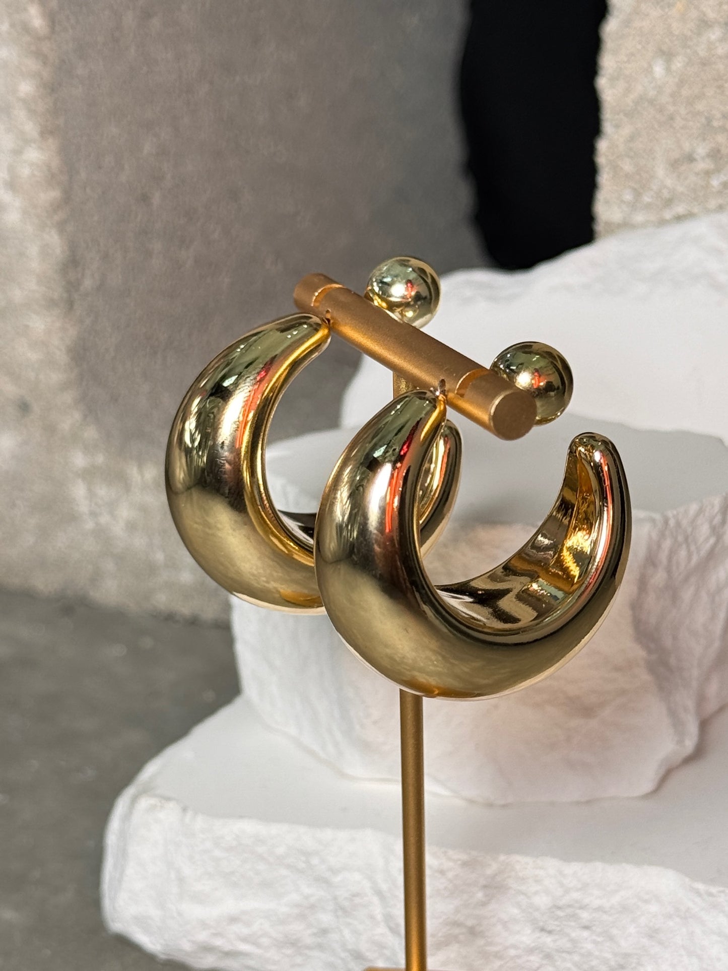 In the Balance Crescent Hoop Earrings