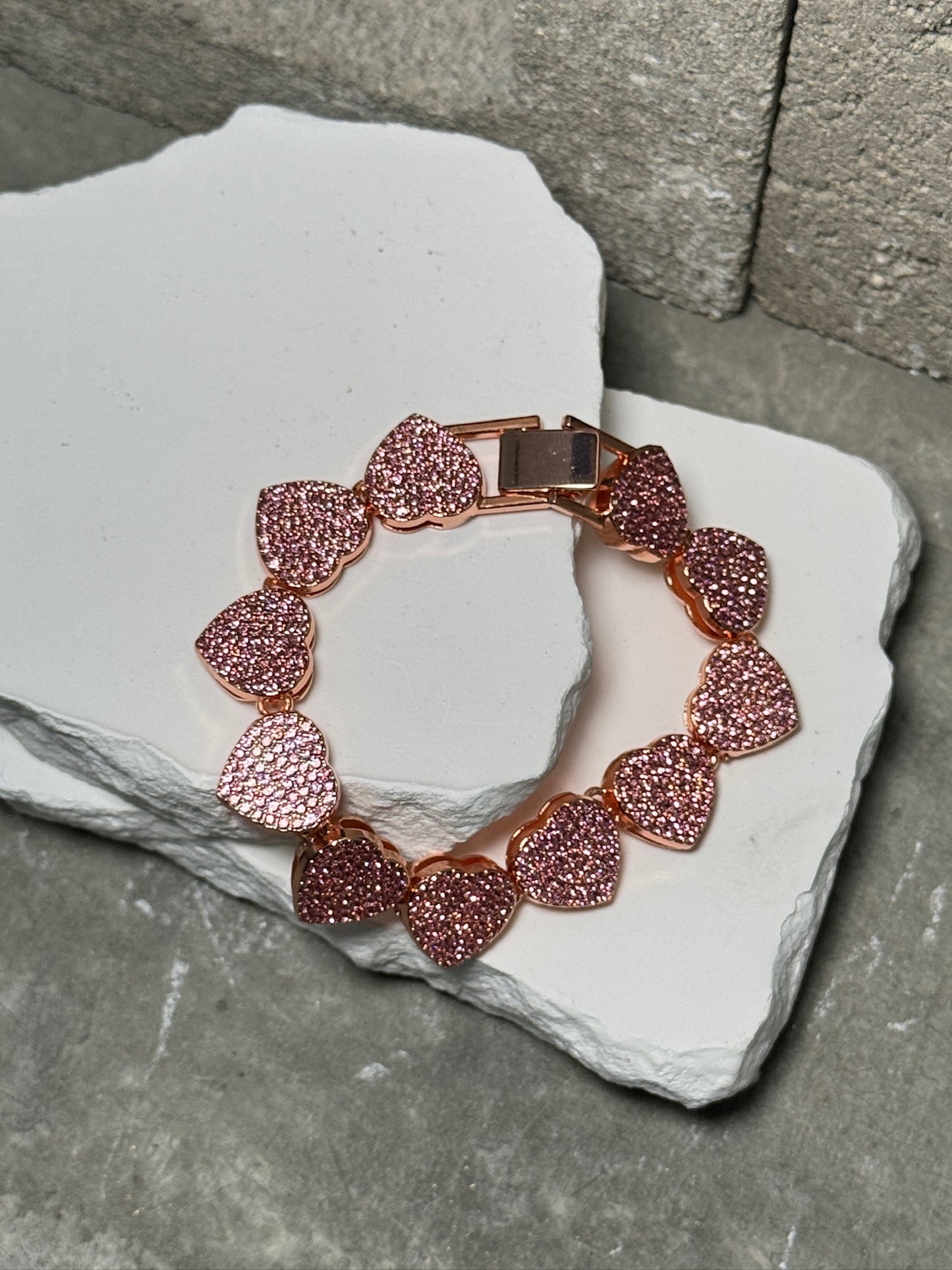 Heart of Gold Link Bracelet 8"