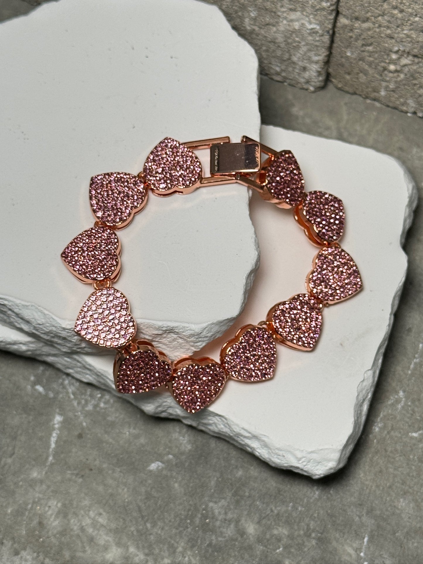 Heart of Gold Link Bracelet 8"