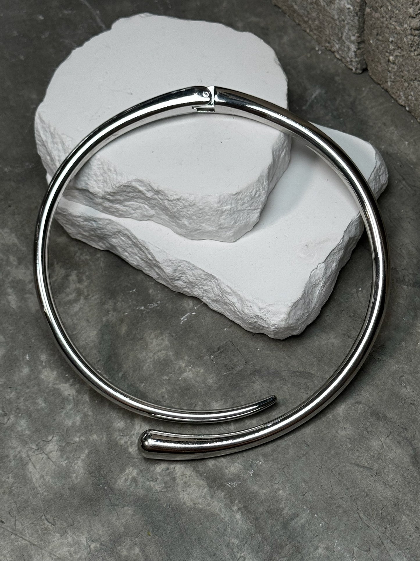 Liquid Chrome Layered Choker 17" w/ Extender