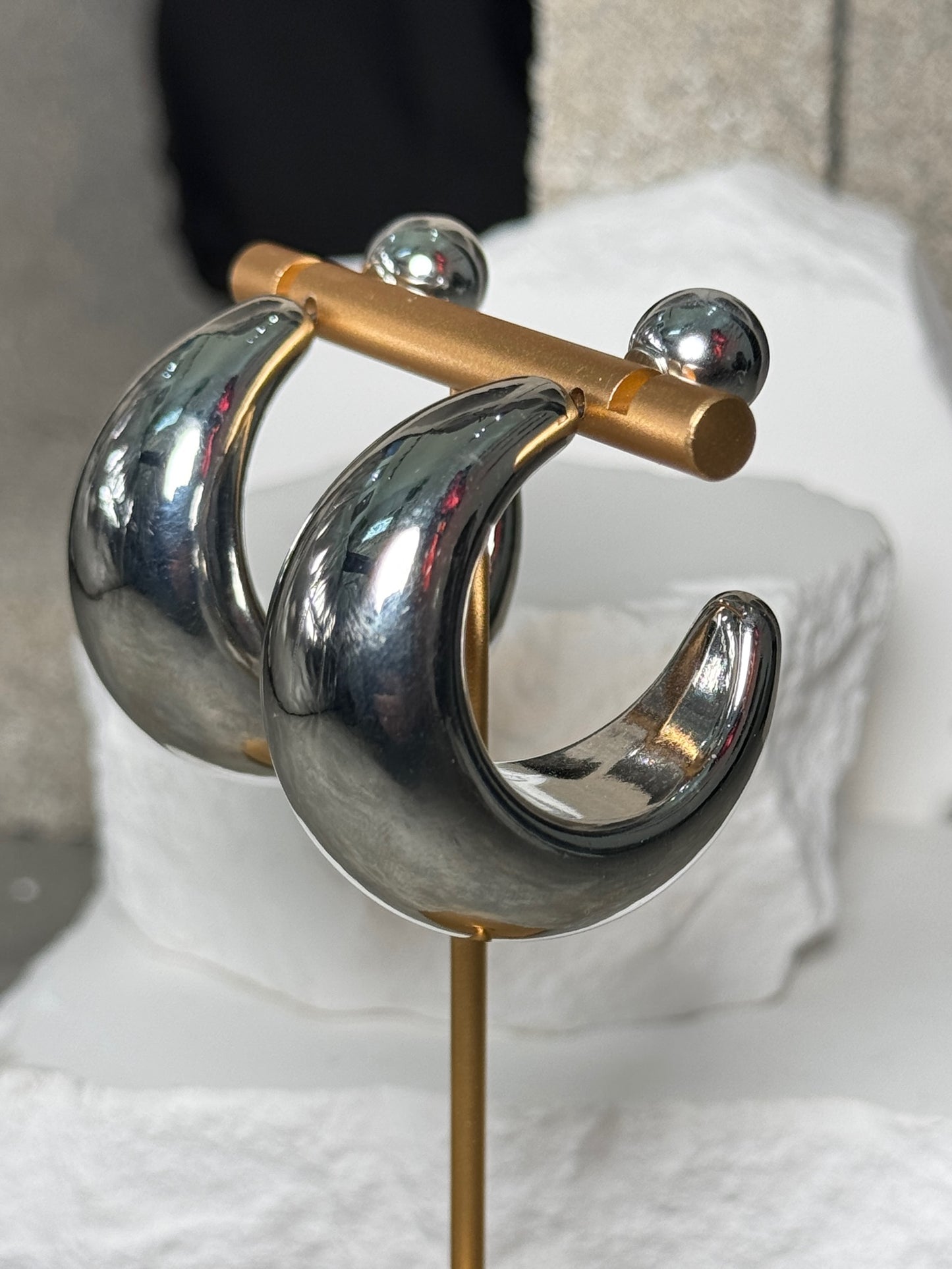 In the Balance Crescent Hoop Earrings