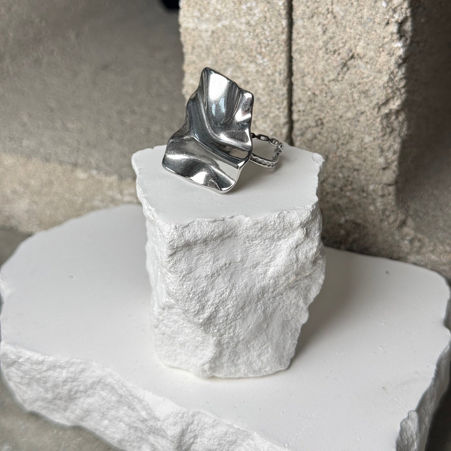 Wavy Edge Adjustable Ring Up To Size 10