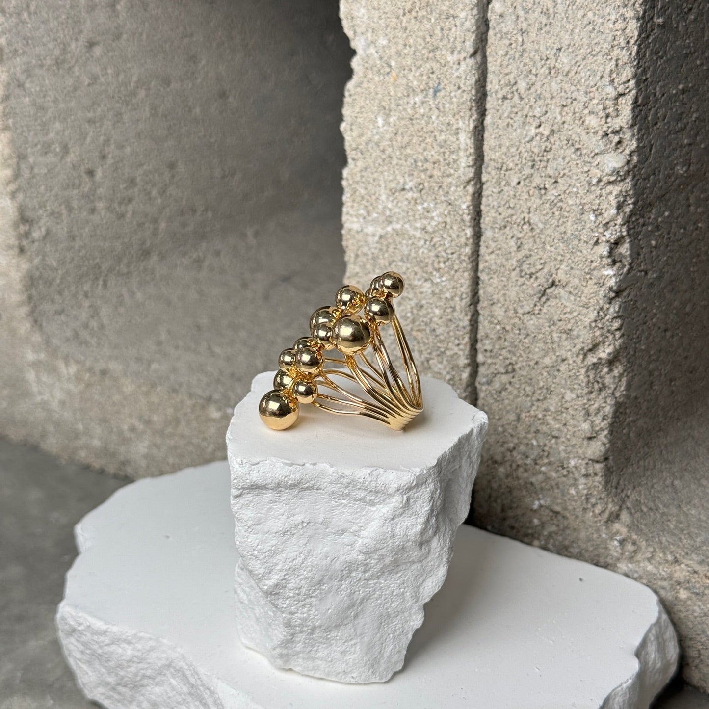 Coil Stack Sphere Ring Size 7