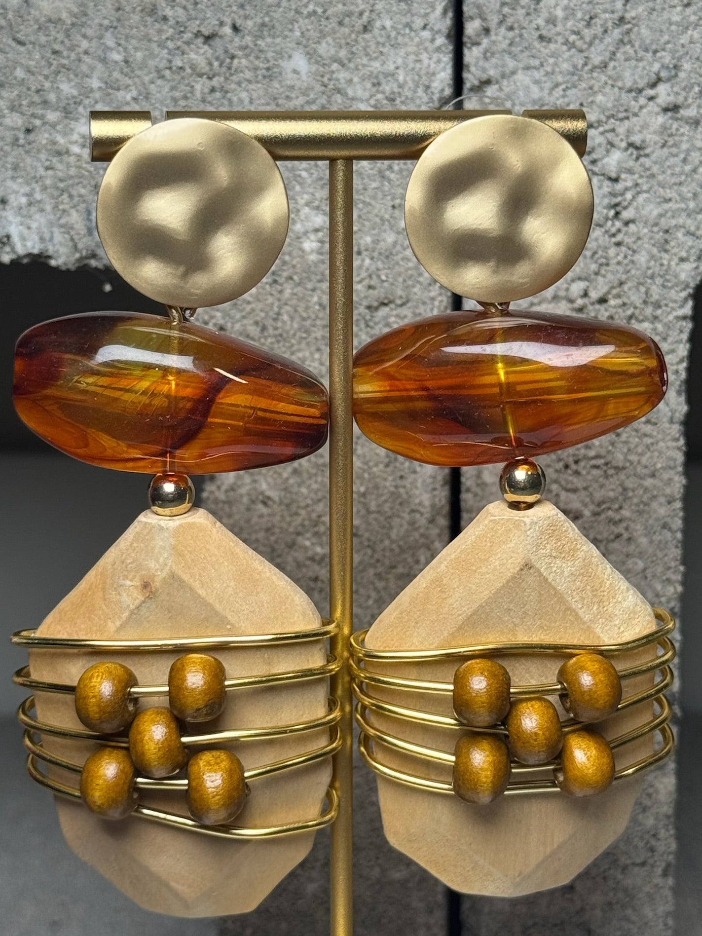 Rooted in Style Three Layer Earrings