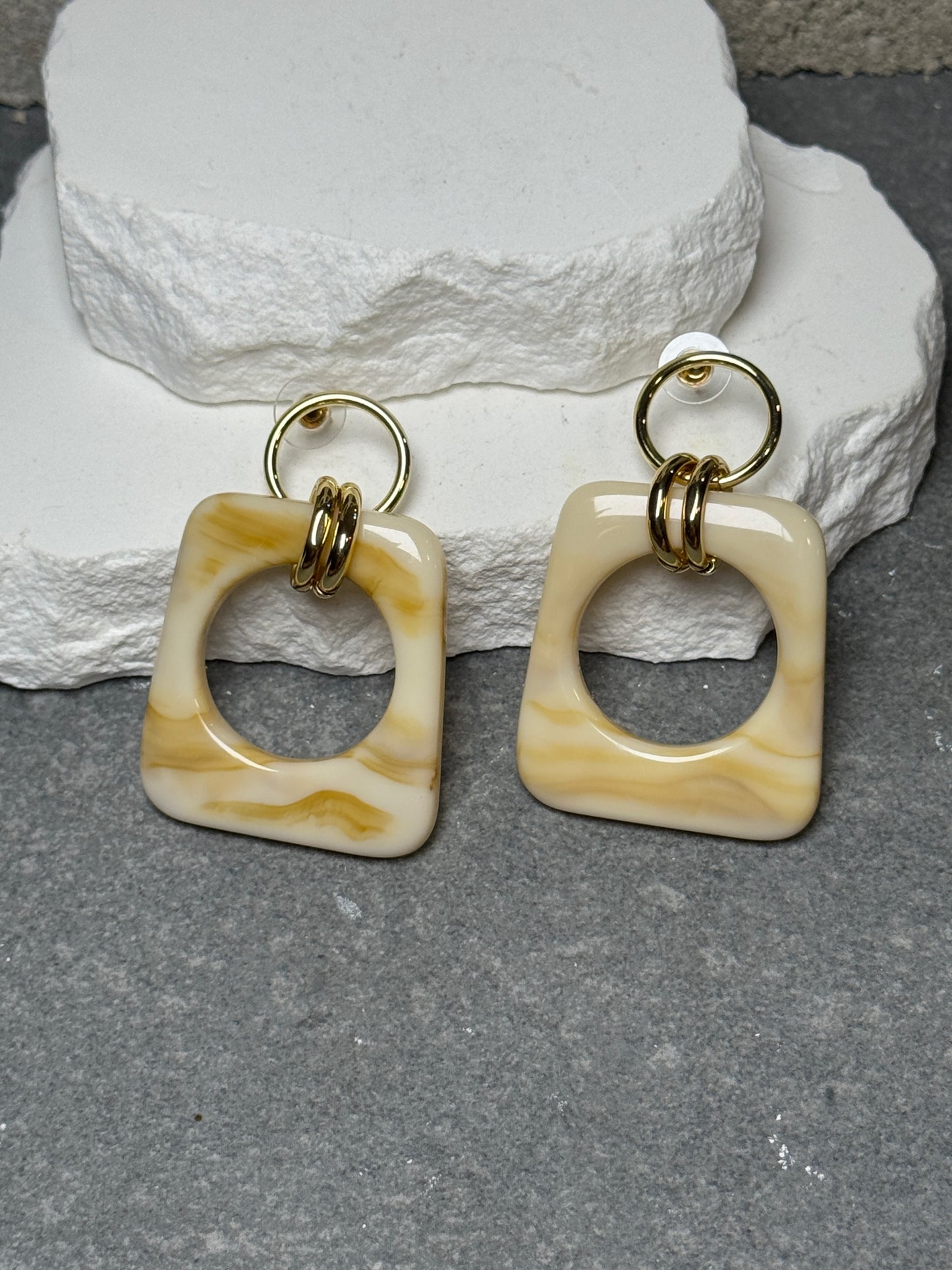 Sienna Links Marble Square Drop Earrings