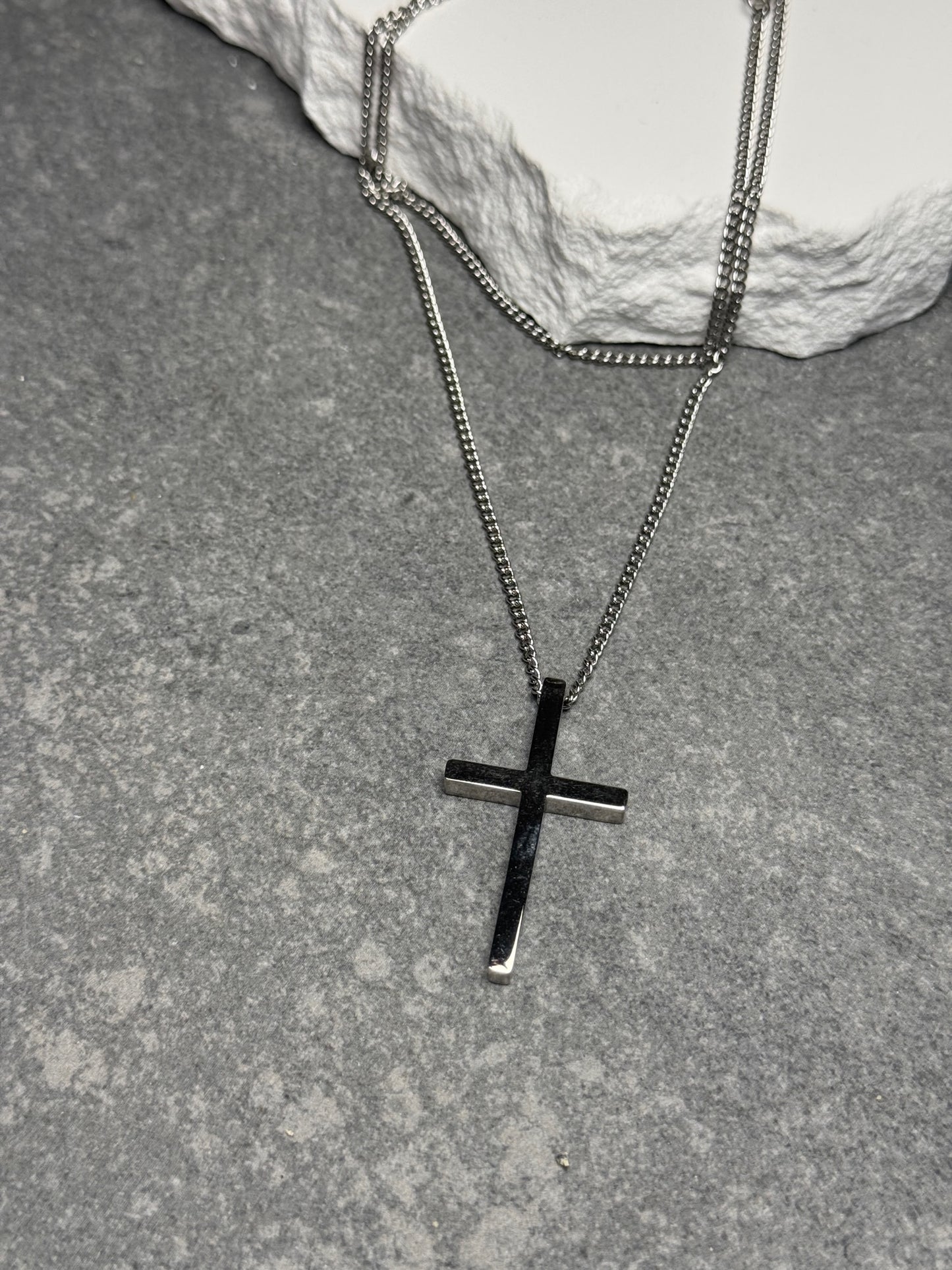 Simple Grace Cross Necklace 24"