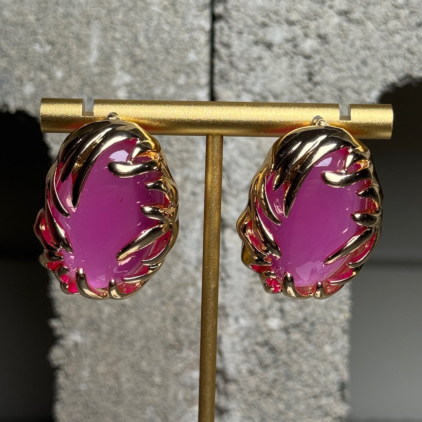 Rosé Glow Statement Stud Earrings