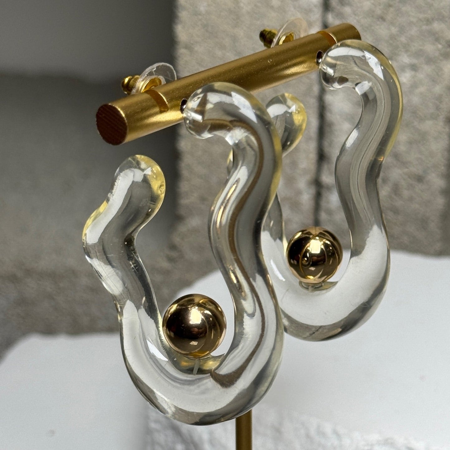 Crystal Current Hoop Earrings