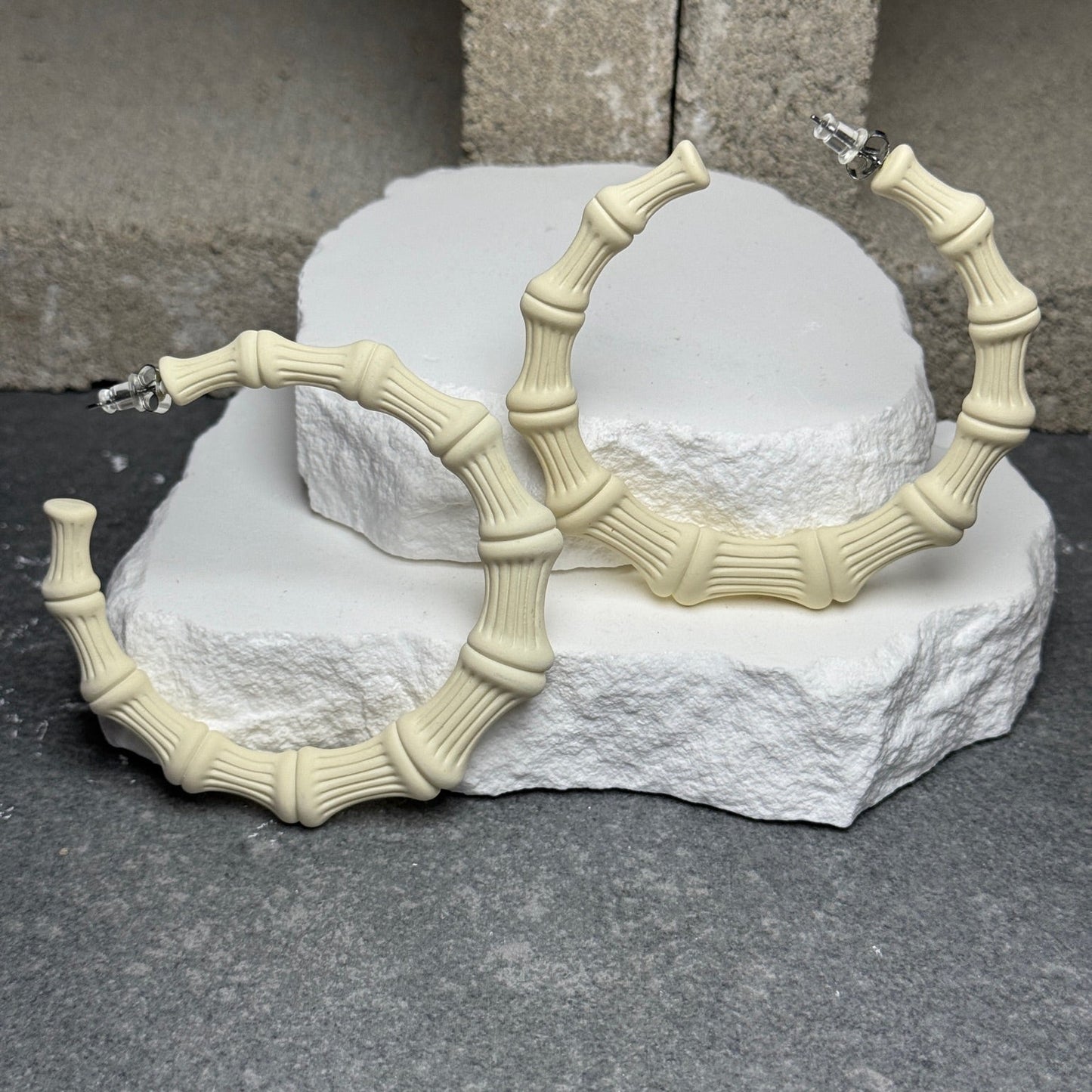 Bamboo Hoop Earrings – 2.75"