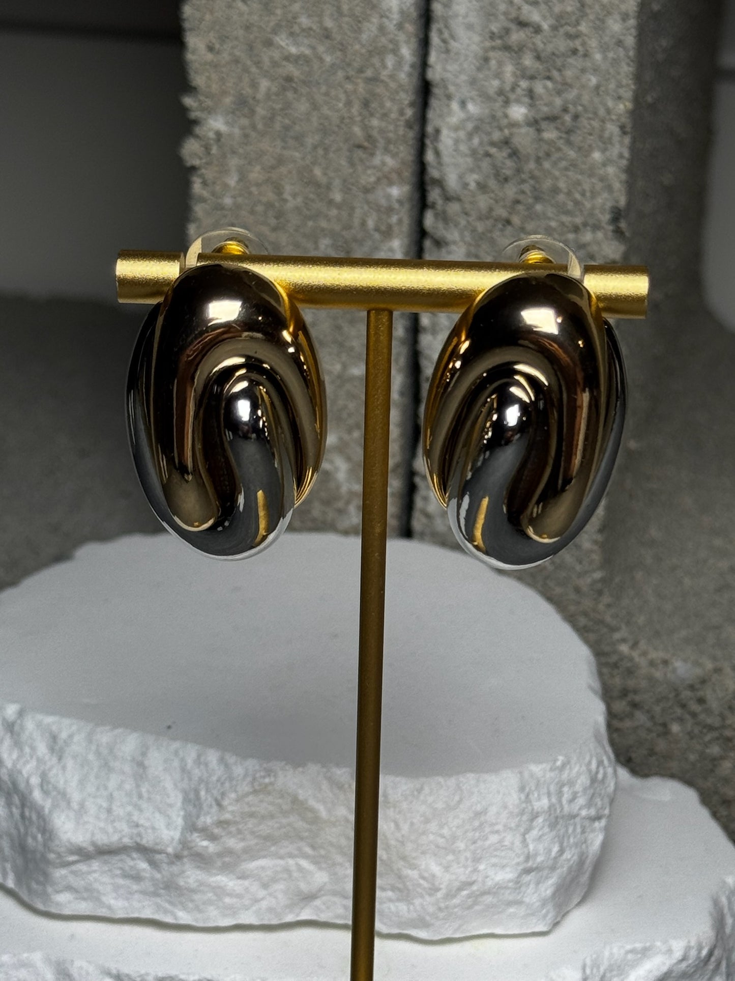 Straight Up Mixed Metal Stud Earrings