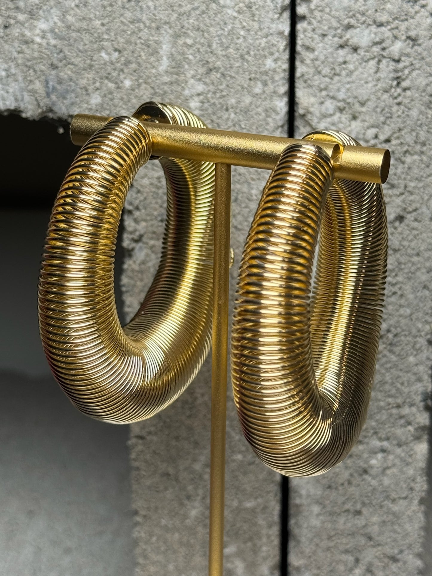 Believe That Ribbed Hoop Earrings