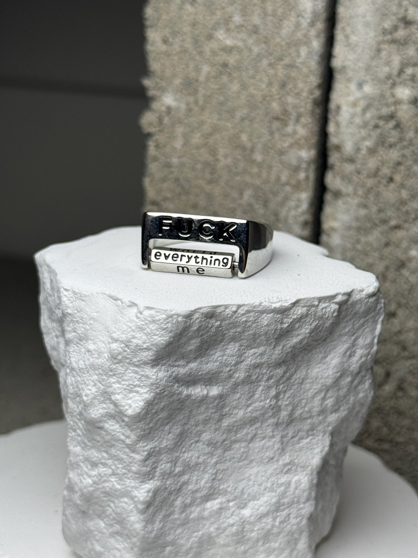 F**K EVERYTHING Ring Expandable Ring Size 9