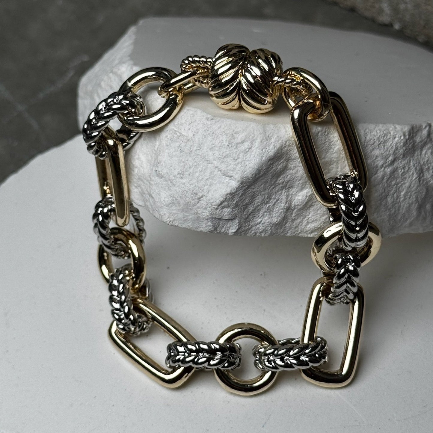 Tag Team Mix Metal Magnetic Bracelet 7"