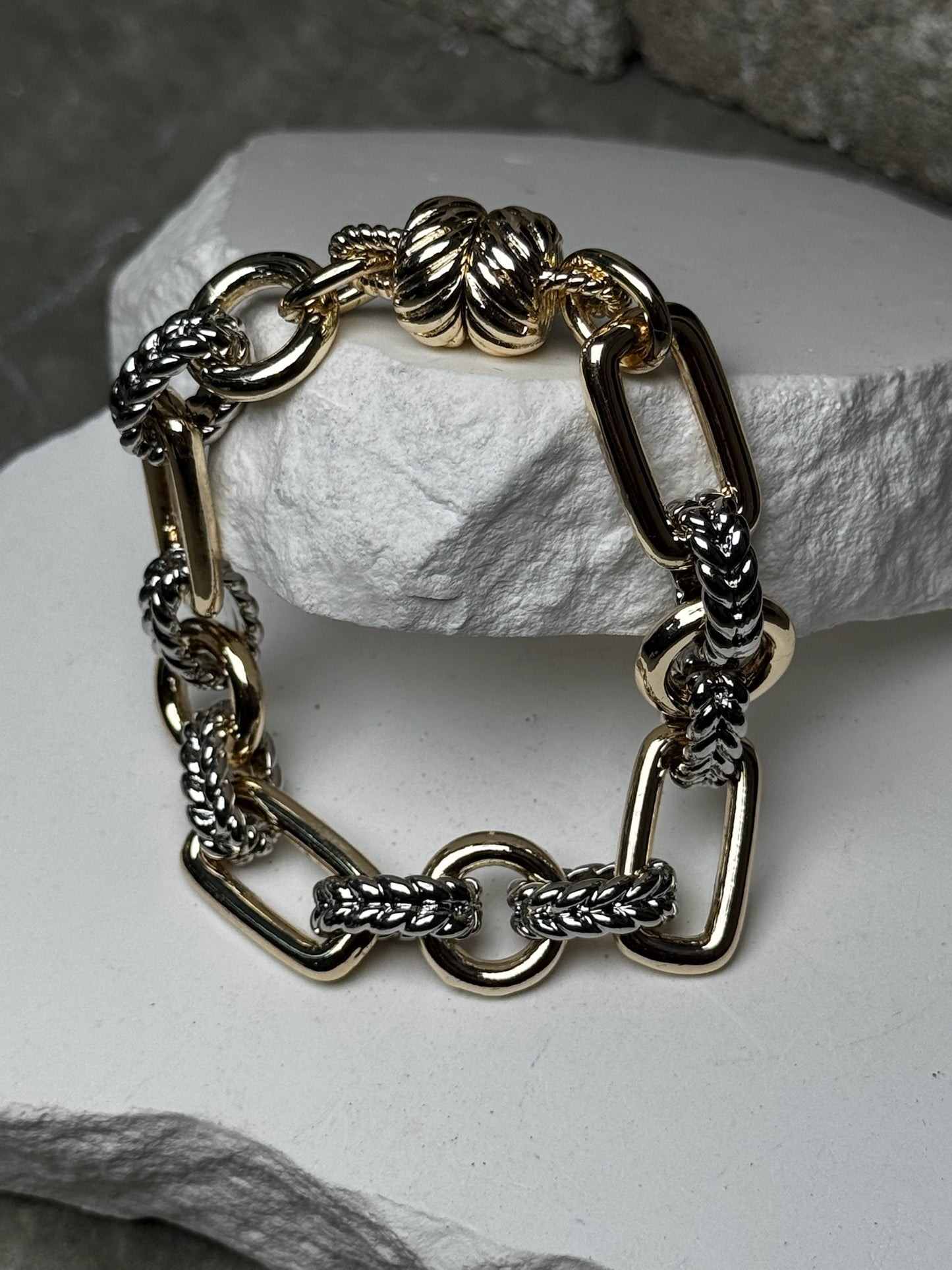 Tag Team Mix Metal Magnetic Bracelet 7"