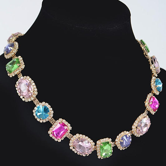 Multi Color and Shape 20" Stone Necklace