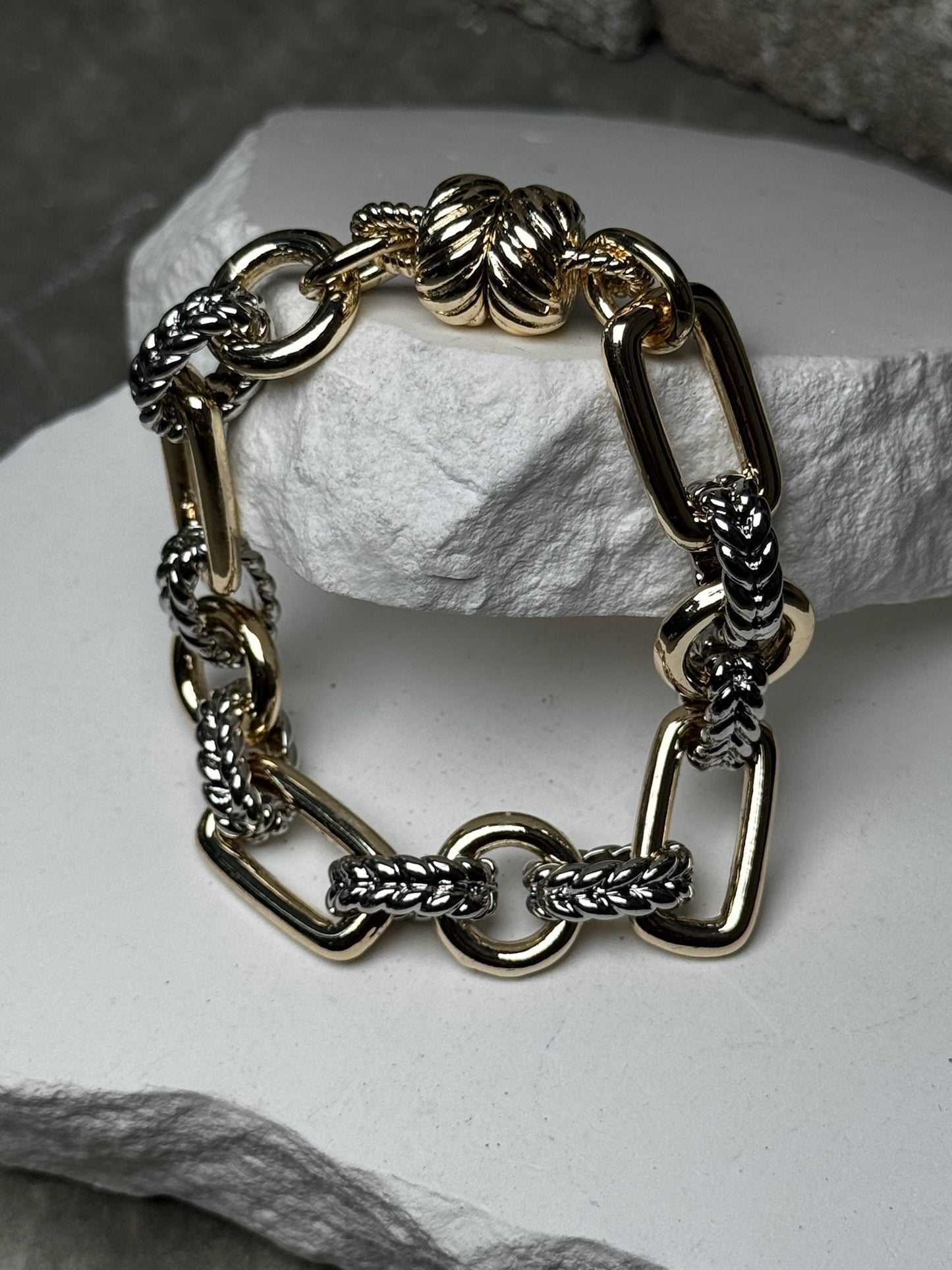 Tag Team Mix Metal Magnetic Bracelet 7"