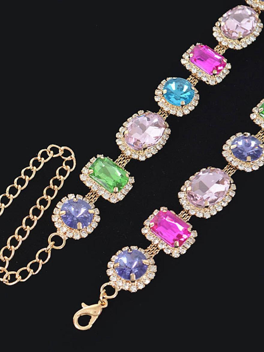 Multi Color and Shape 20" Stone Necklace
