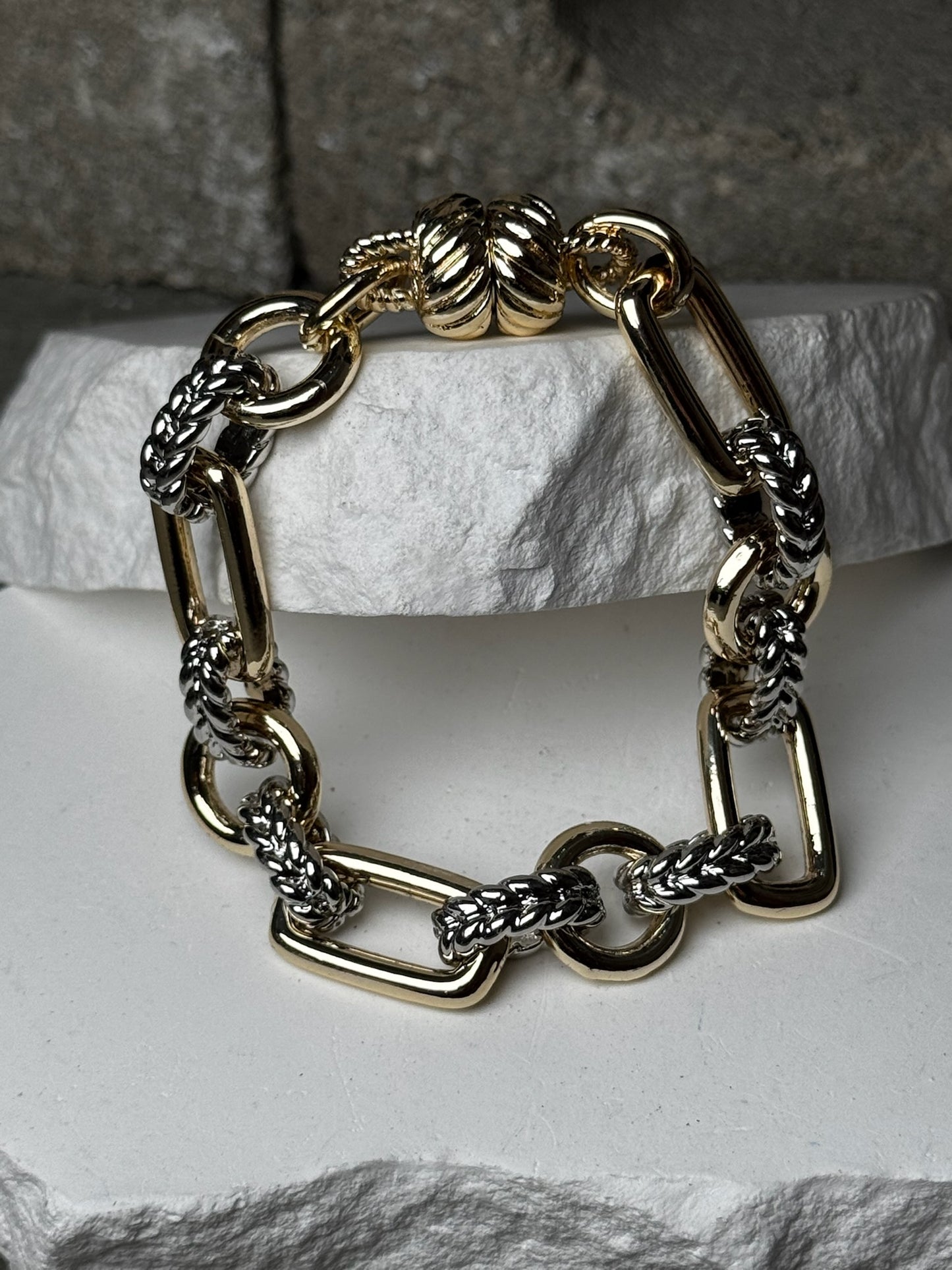 Tag Team Mix Metal Magnetic Bracelet 7"