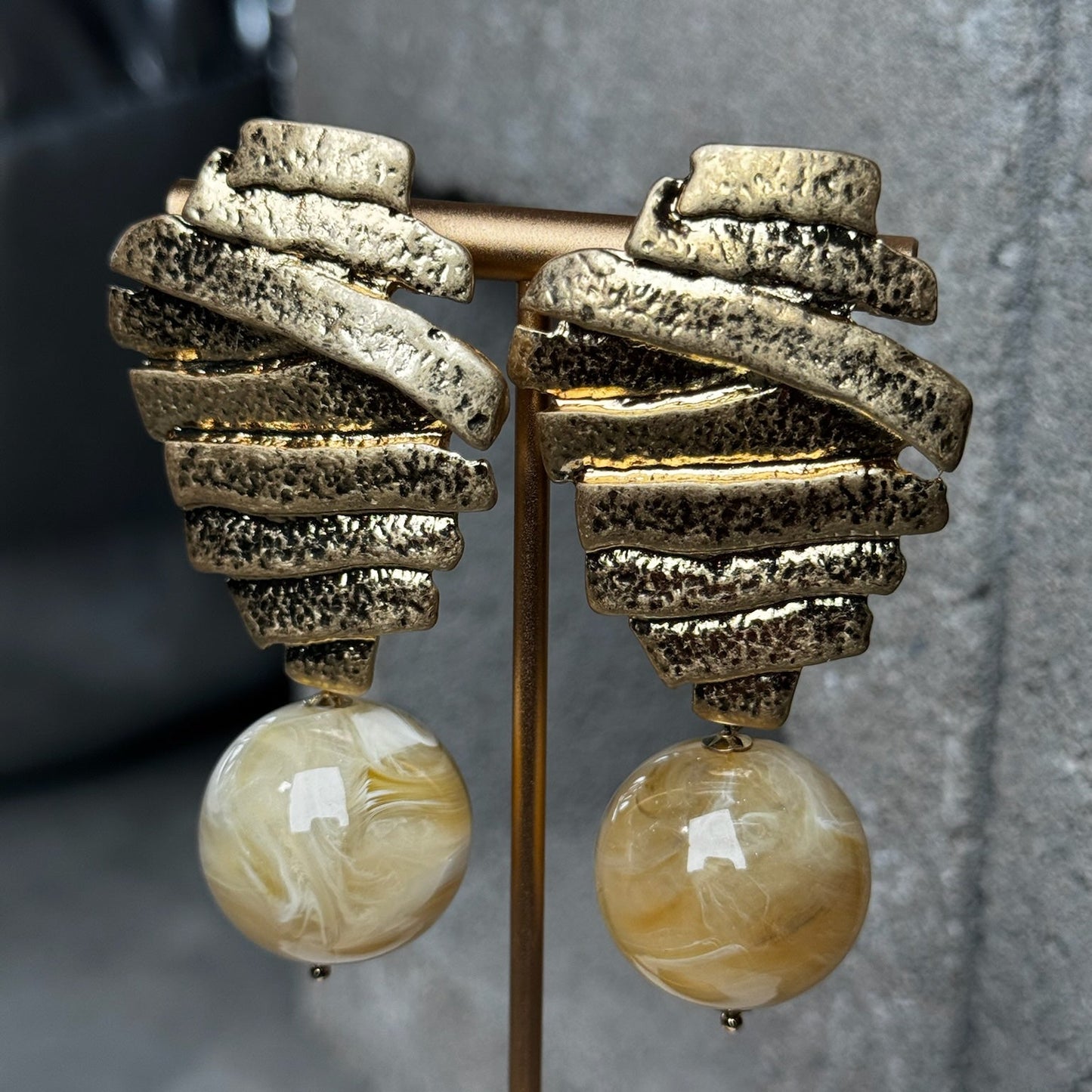Amber Veil Textured Earring