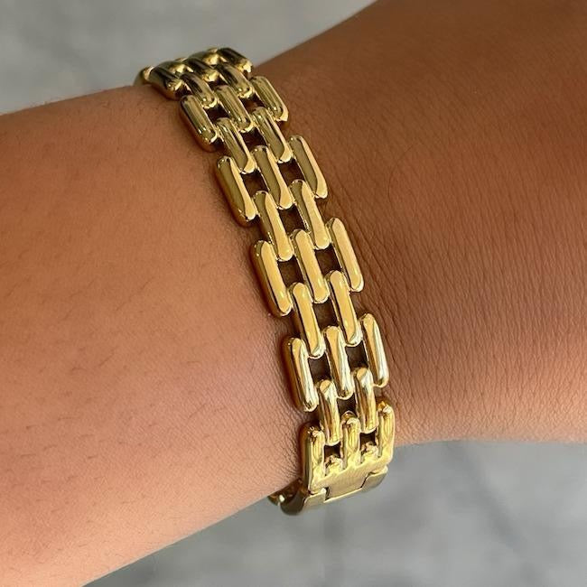 Caged Gold Bracelet 7.5"