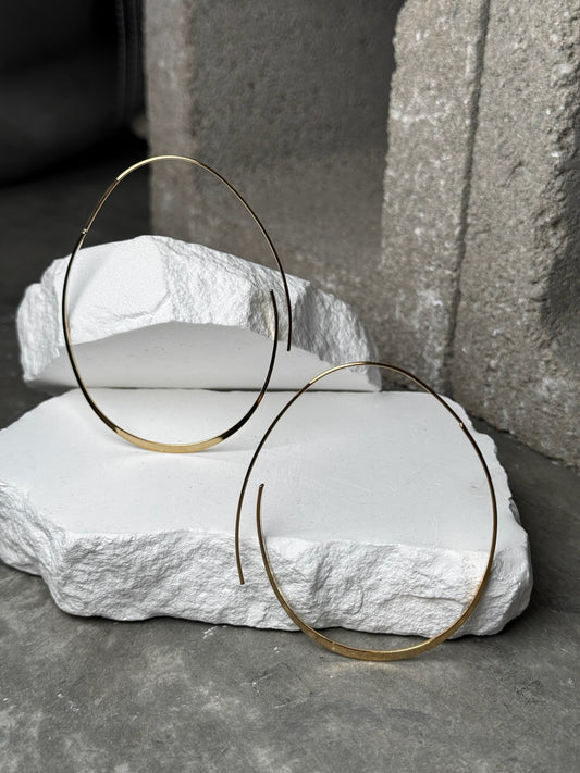 On & On Thin Oval Hoop Earring