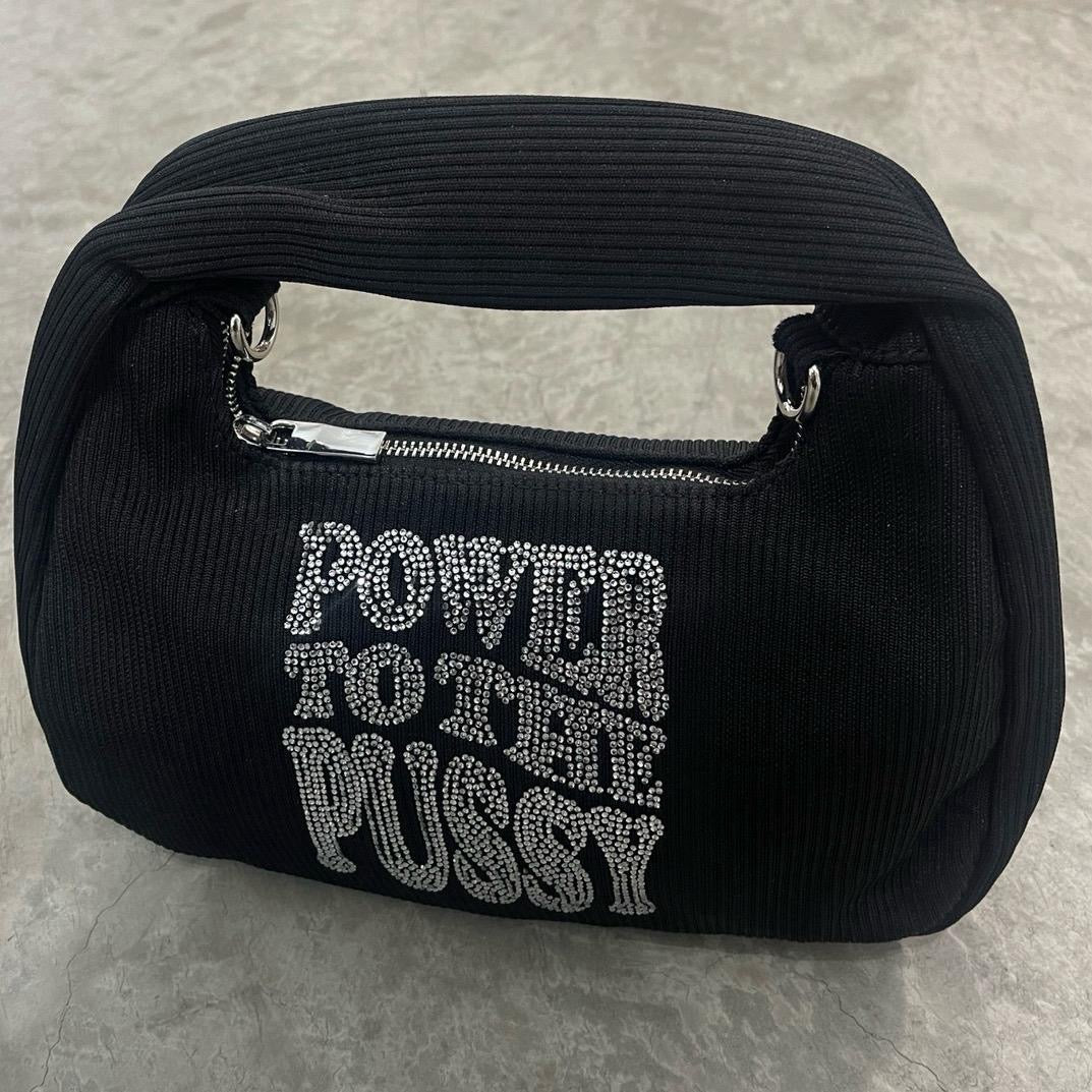 Power to the P Rhinestoned Purse with Chain