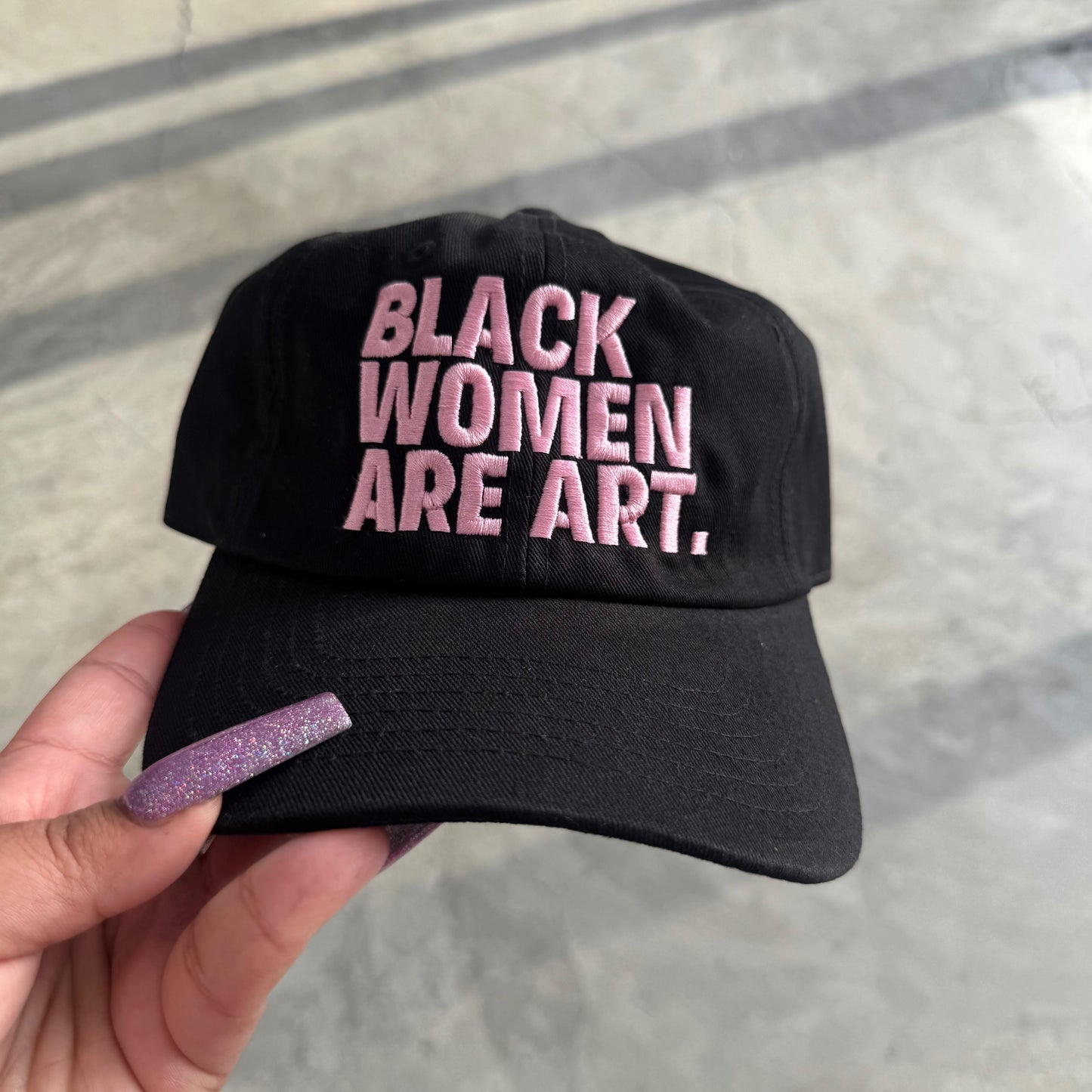 Pink Black Women Are Art Dad Hat