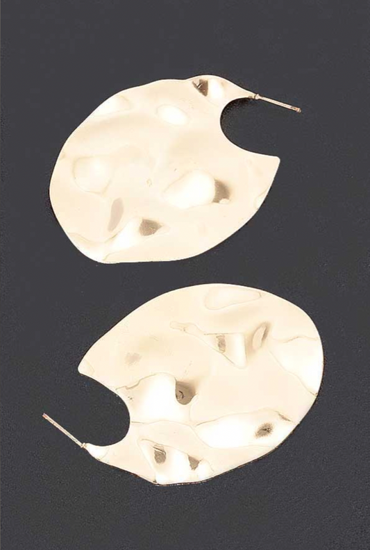 Spot On Oval Metal Plate EarringS