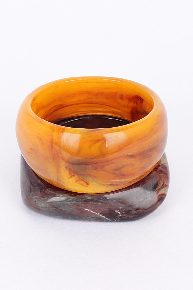 Carmello 2 Piece Resin Bangle Set 8"