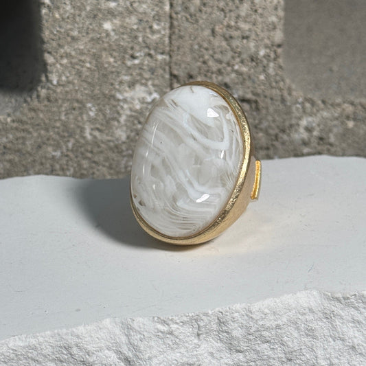 Bold Aura Gem Ring Expandable Ring Up To Size 10