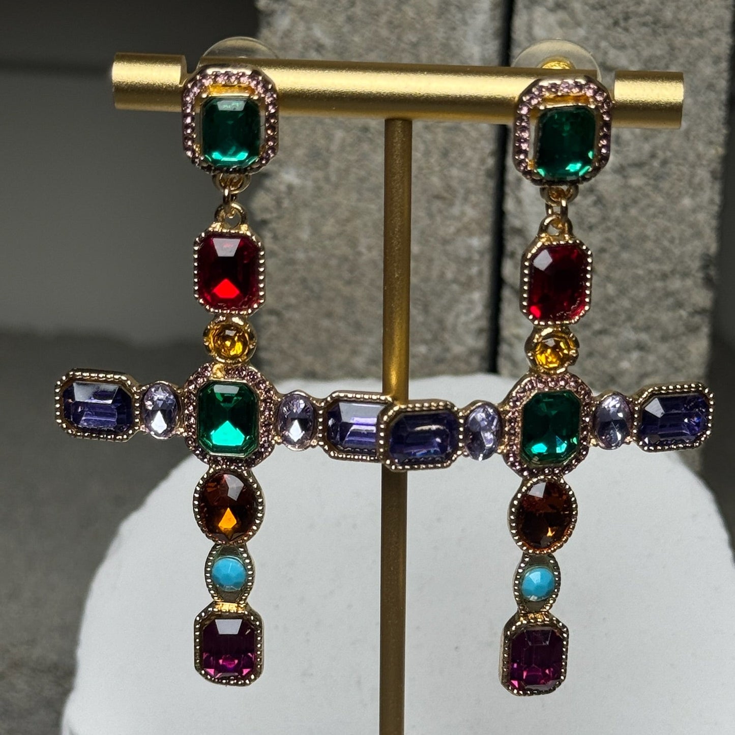 Divine Timing Cross Earrings
