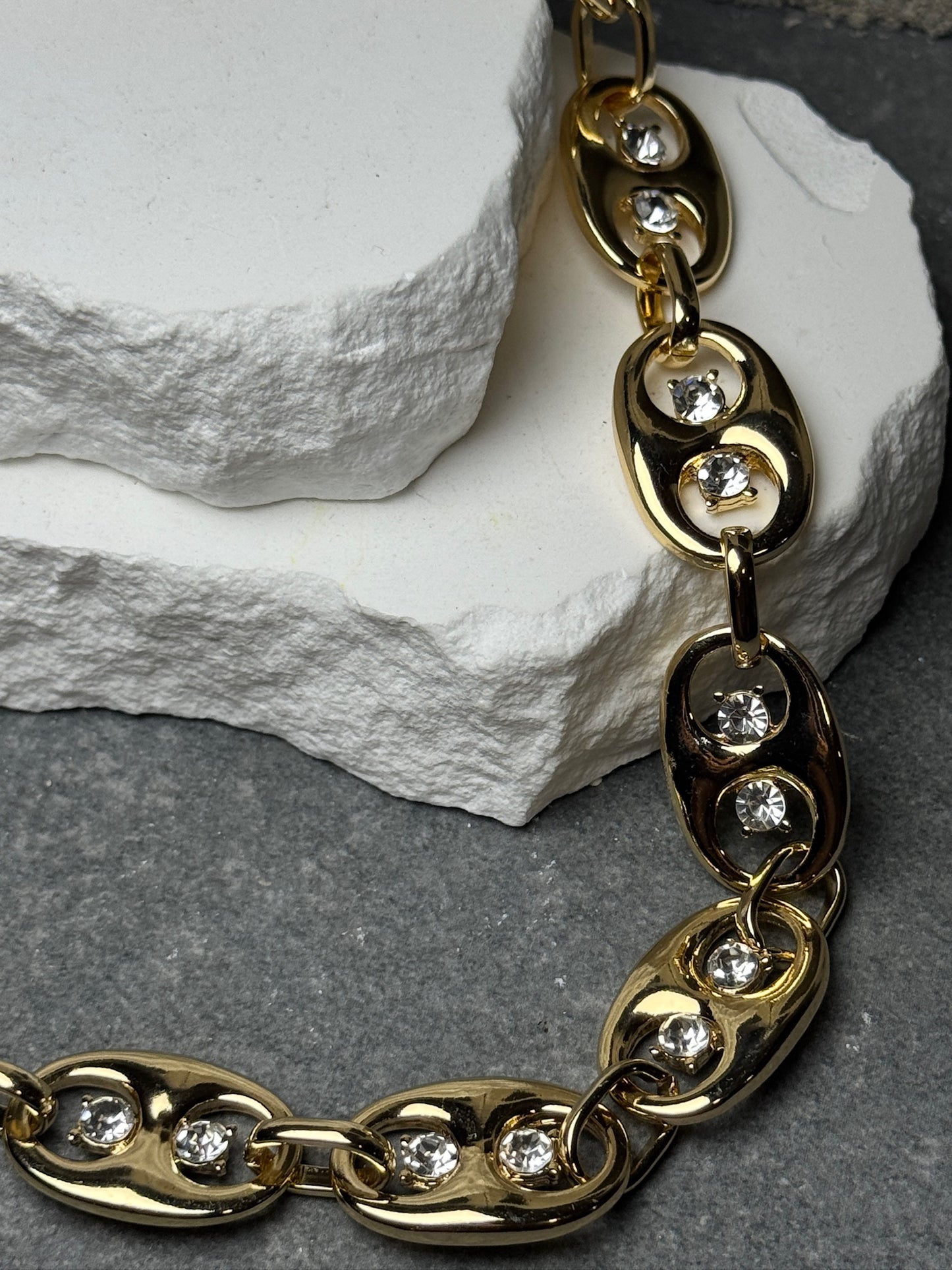 So Cap Rhinestone Necklace 17" w/ Extender