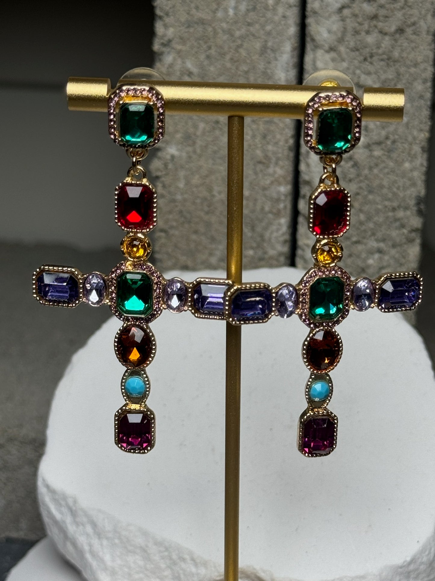 Divine Timing Cross Earrings