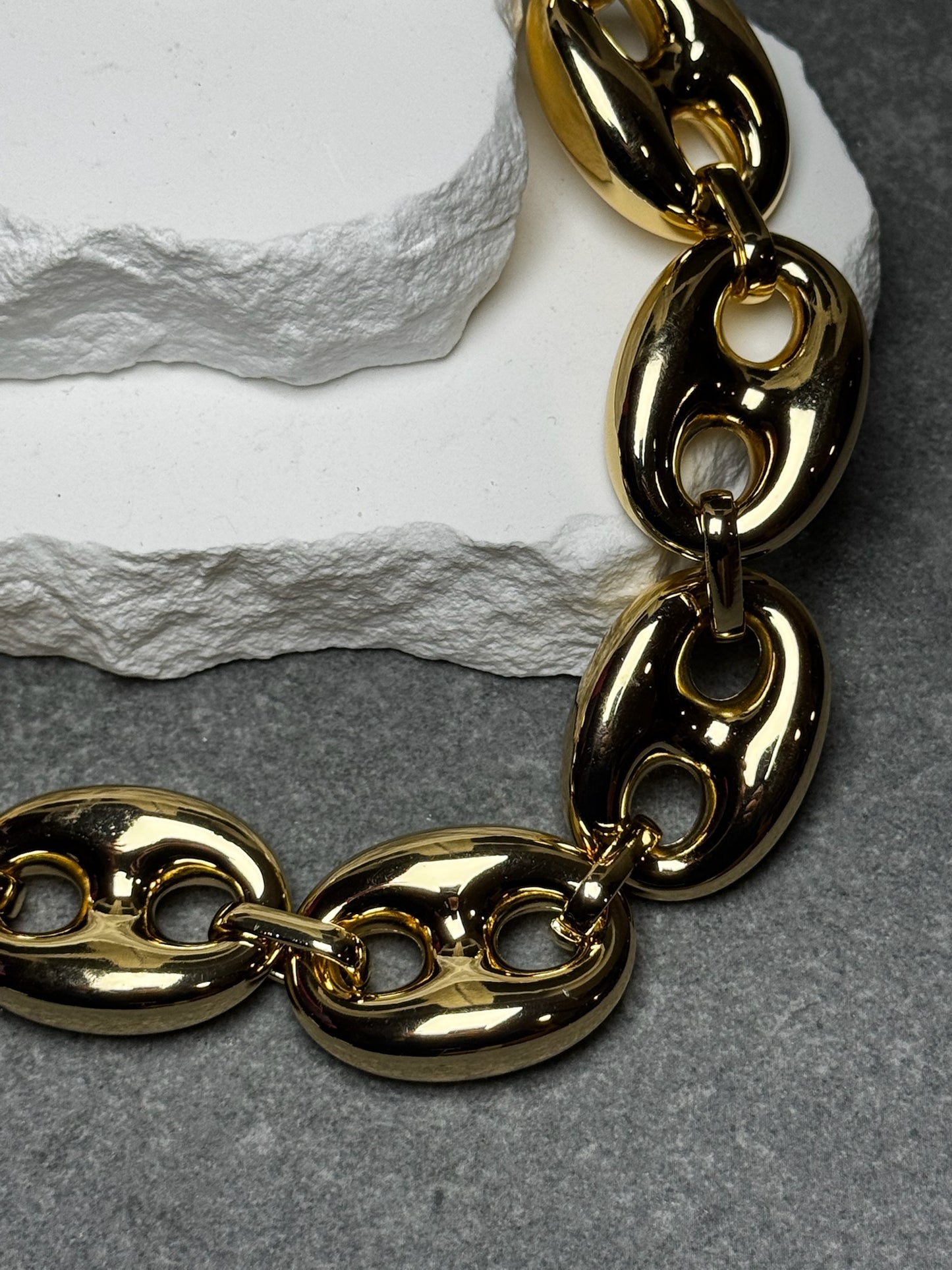 Bold Bottle Cap Link Necklace  21” w/ Extender