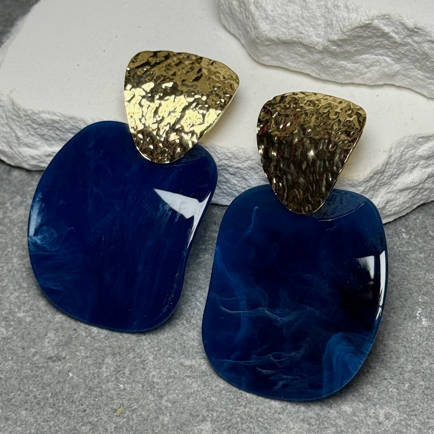 Luna Stone 2 Layer Earring