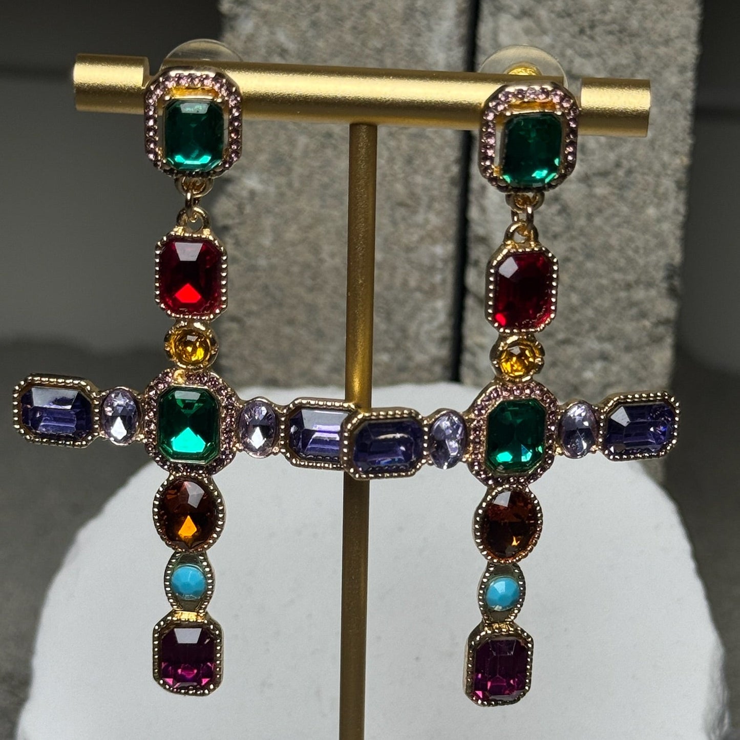 Divine Timing Cross Earrings
