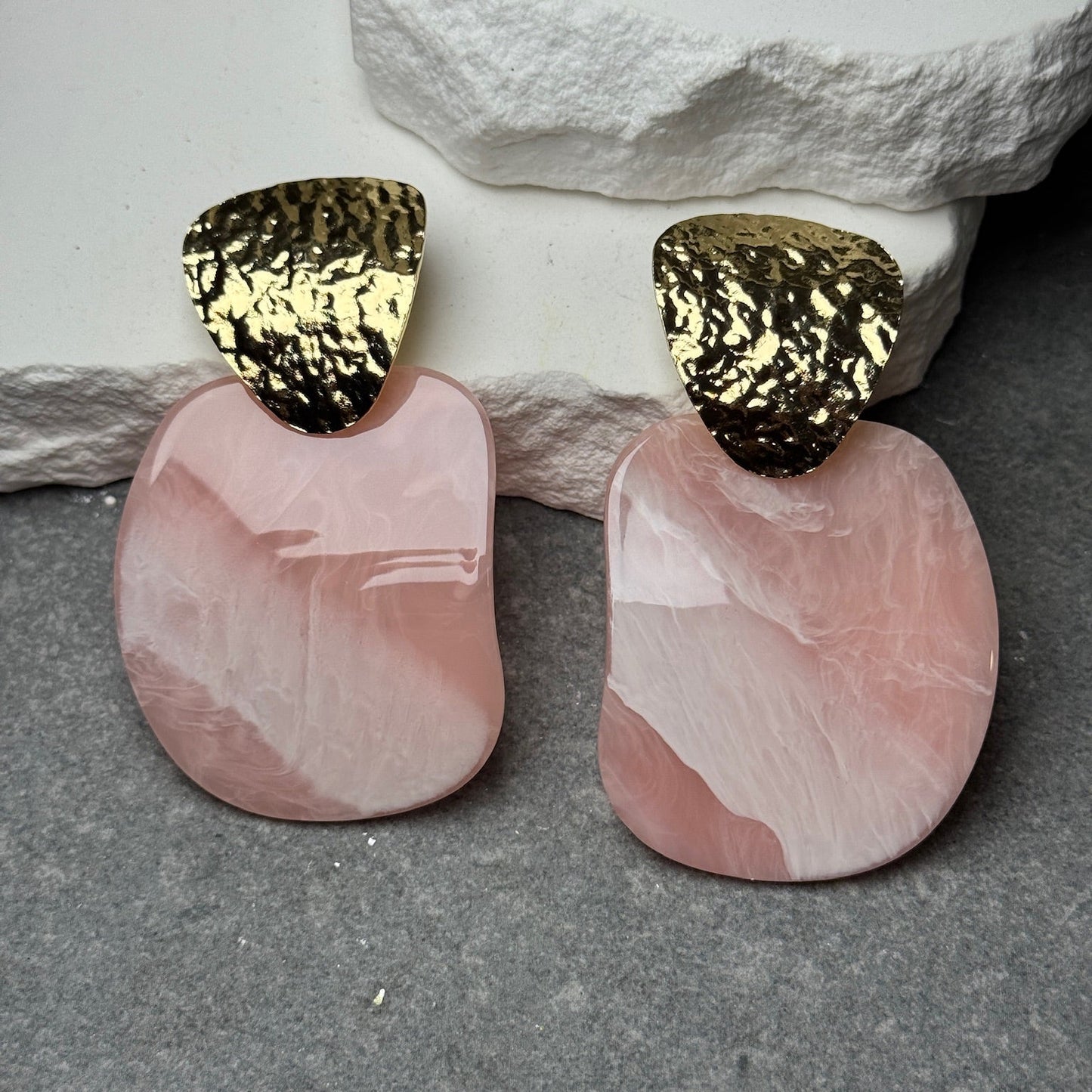 Luna Stone 2 Layer Earring