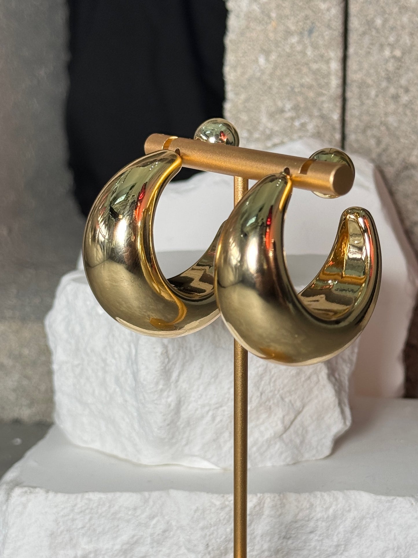 In the Balance Crescent Hoop Earrings