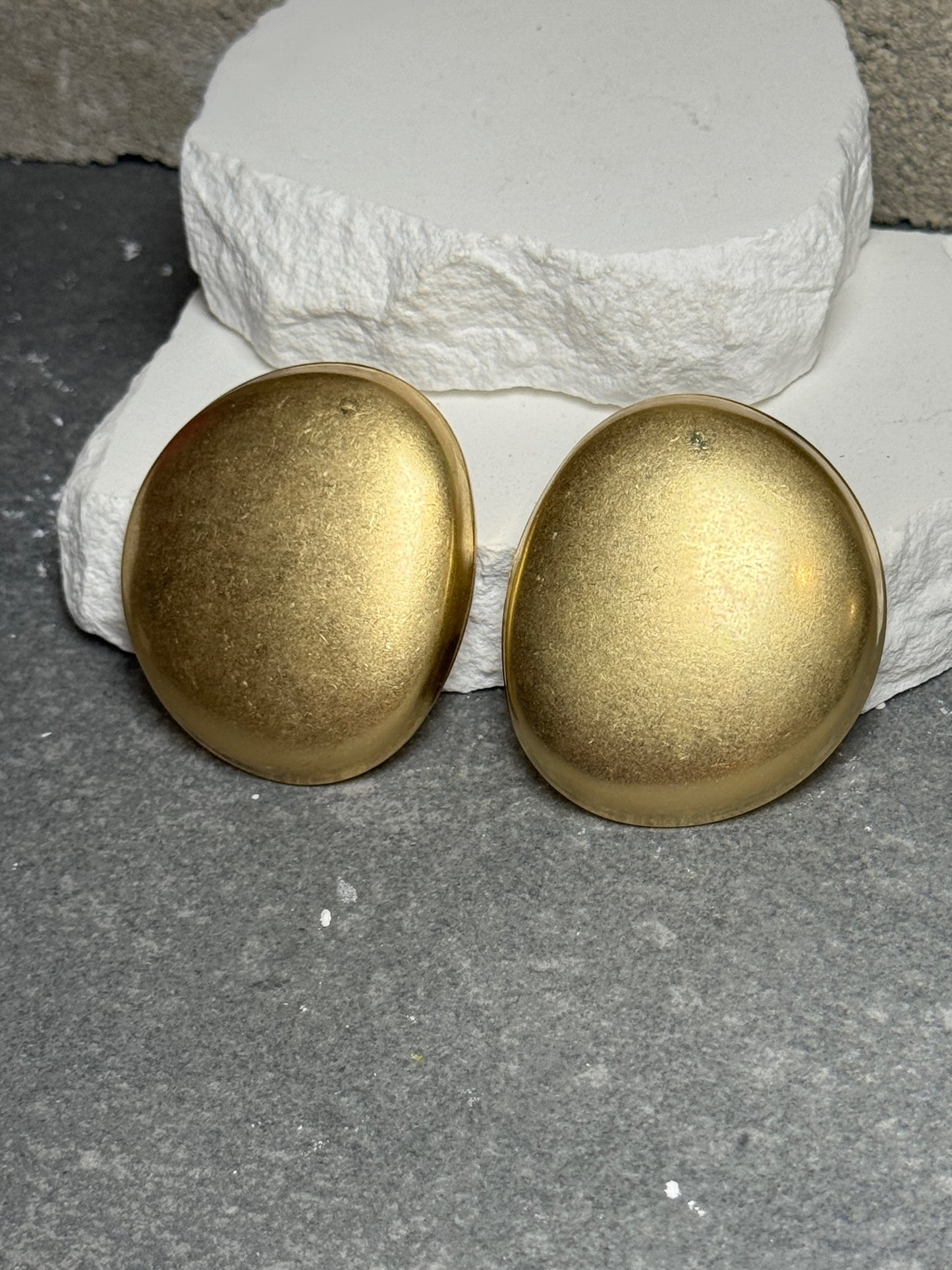 Supa Nova Round Metal Plate Earrings
