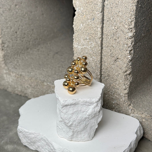 Coil Stack Sphere Ring Size 7