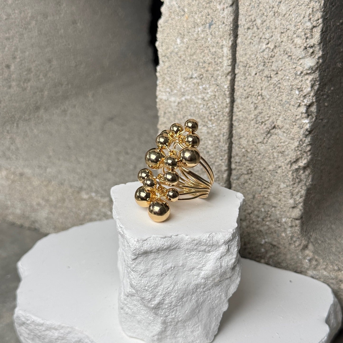 Coil Stack Sphere Ring Size 7